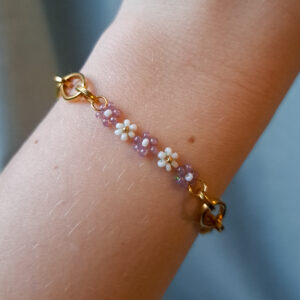 soft flower armband lila